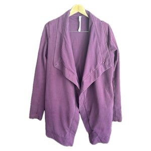 Lululemon Plum Asymmetrical Wrap Jacket Sweater One‑Button Drape Layer Ladies 10